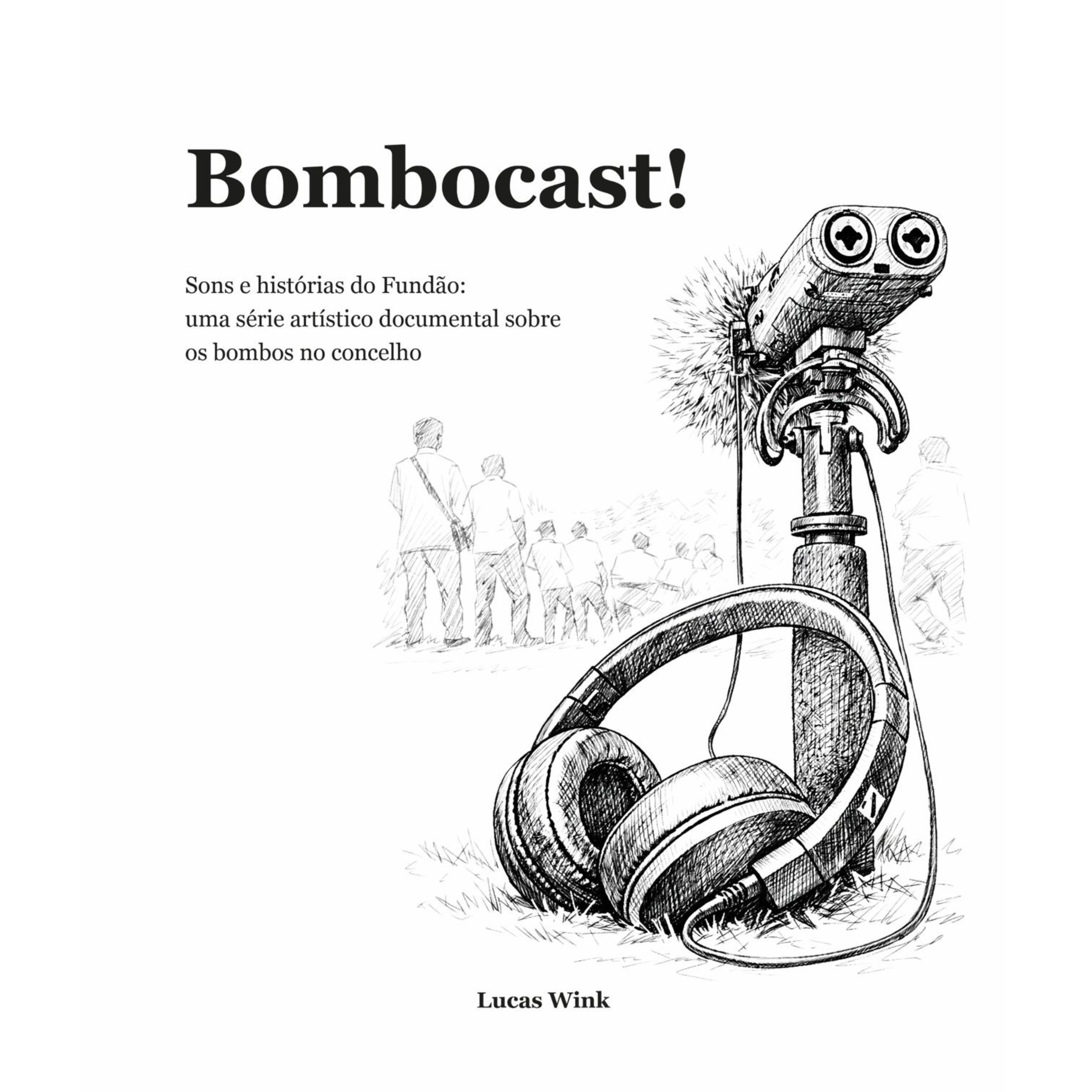 Bombos do Fundão podcast cover art, by Lucas Wink.